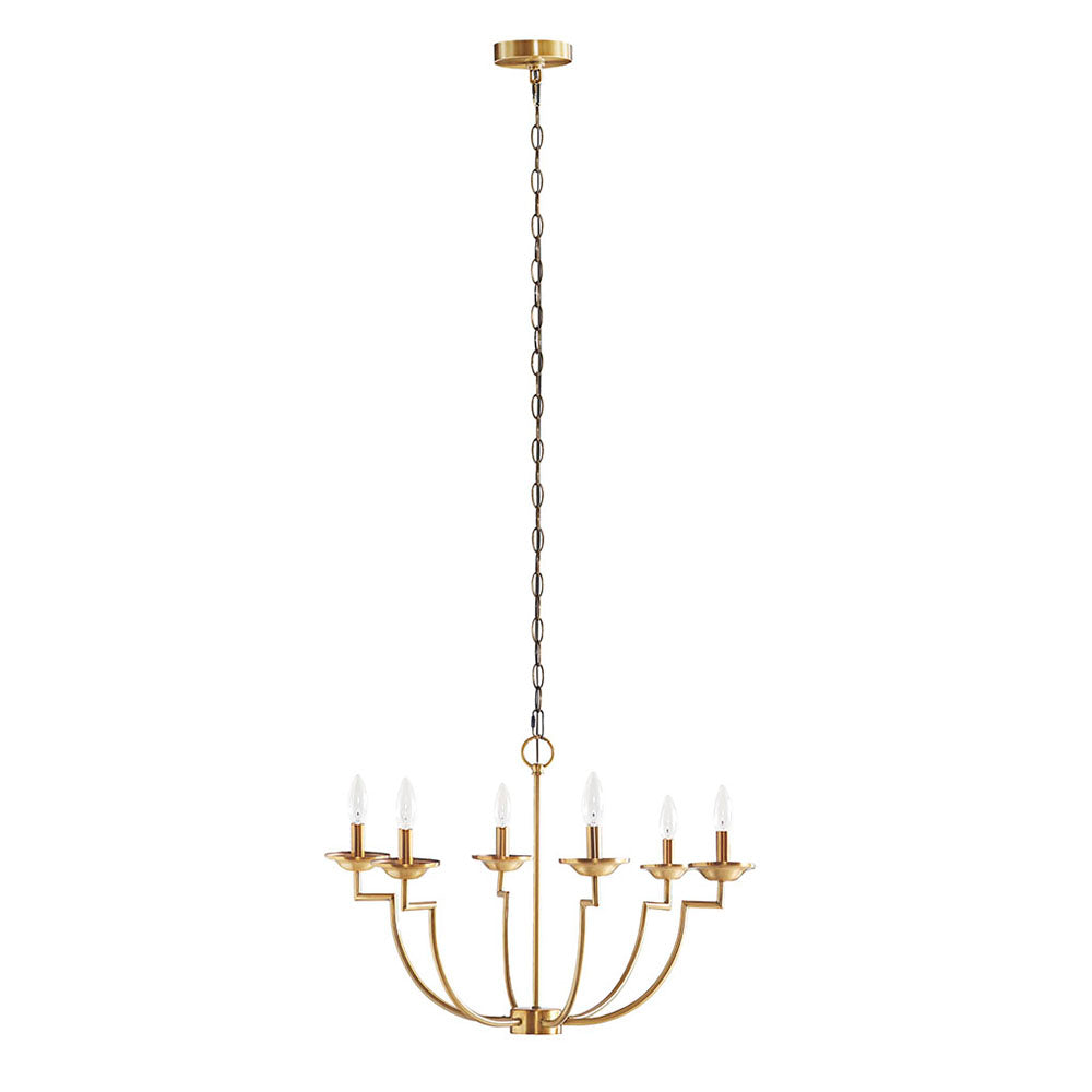 Gold 6-Light Candelabra Styled Chandelier