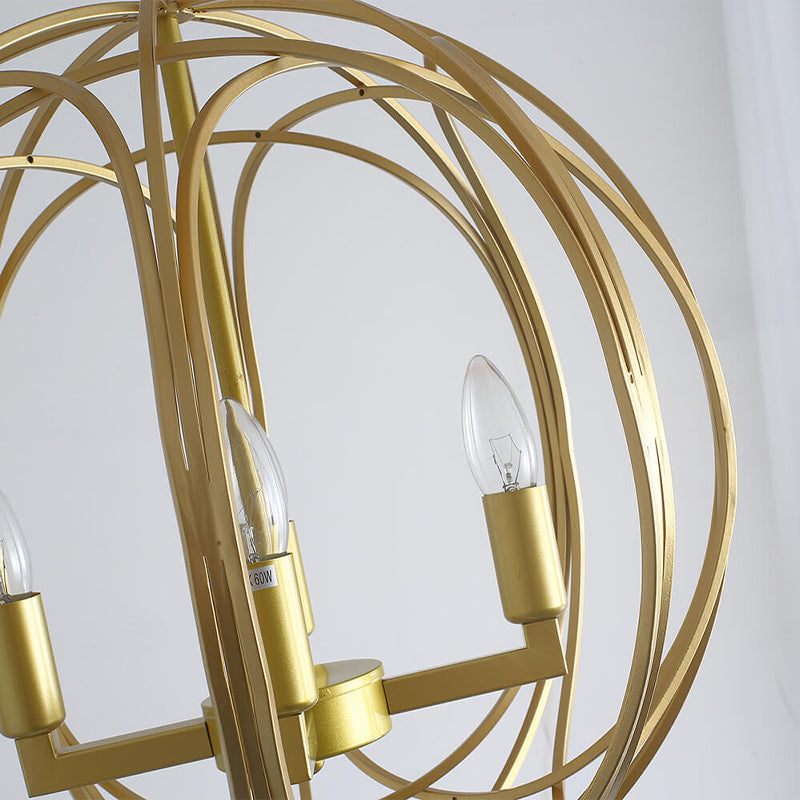  American Gold 4-Light Spherical Chandelier