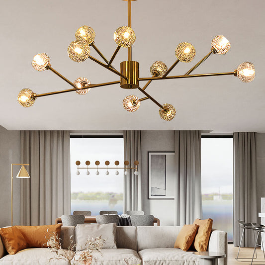 Branched American Golden Iron LED Chandelier