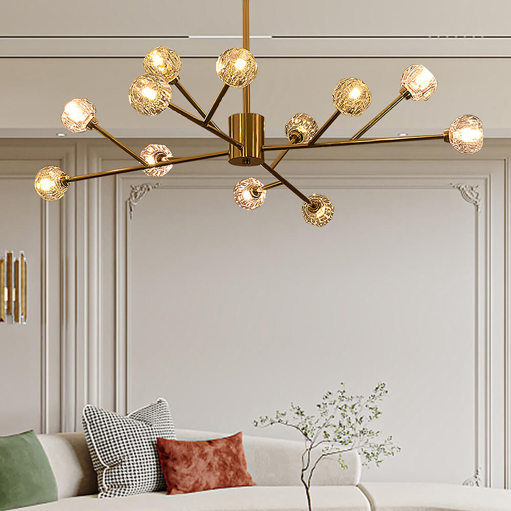 Branched American Golden Iron LED Chandelier