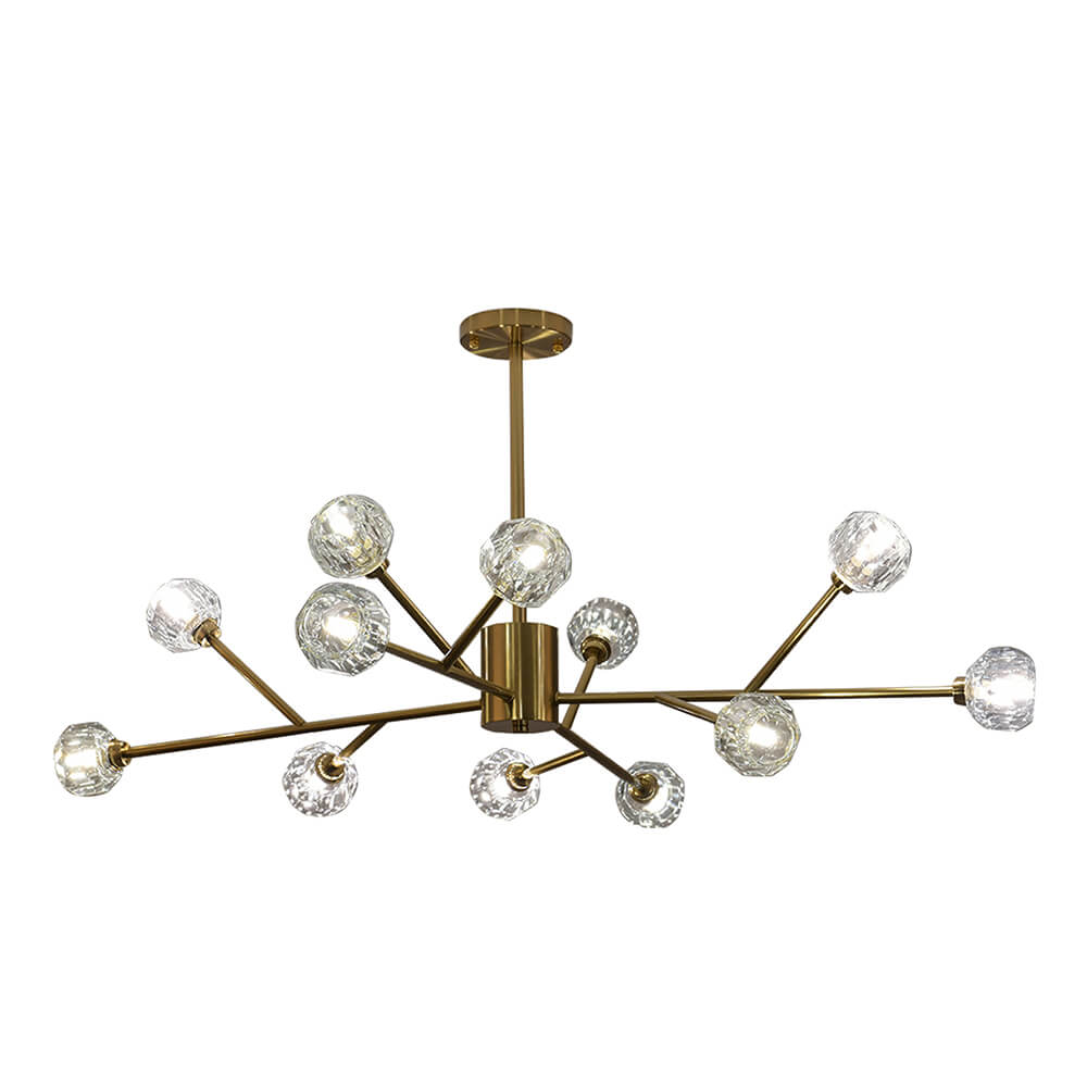 Branched American Golden Iron LED Chandelier