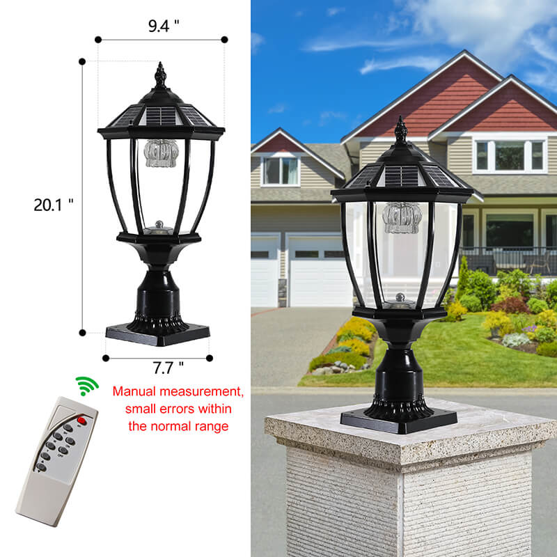 Glass Solar Column Headlights Landscape Light