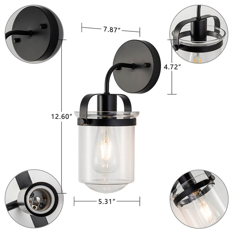 5.9" Modern Industrial 1-Light Wall Sconce