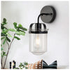 5.9" Modern Industrial Black 1-Light Wall Sconce with Clear Glass Shade - LED Light