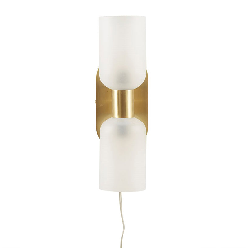 Frosted Glass Gold 2-Light Wall Sconce