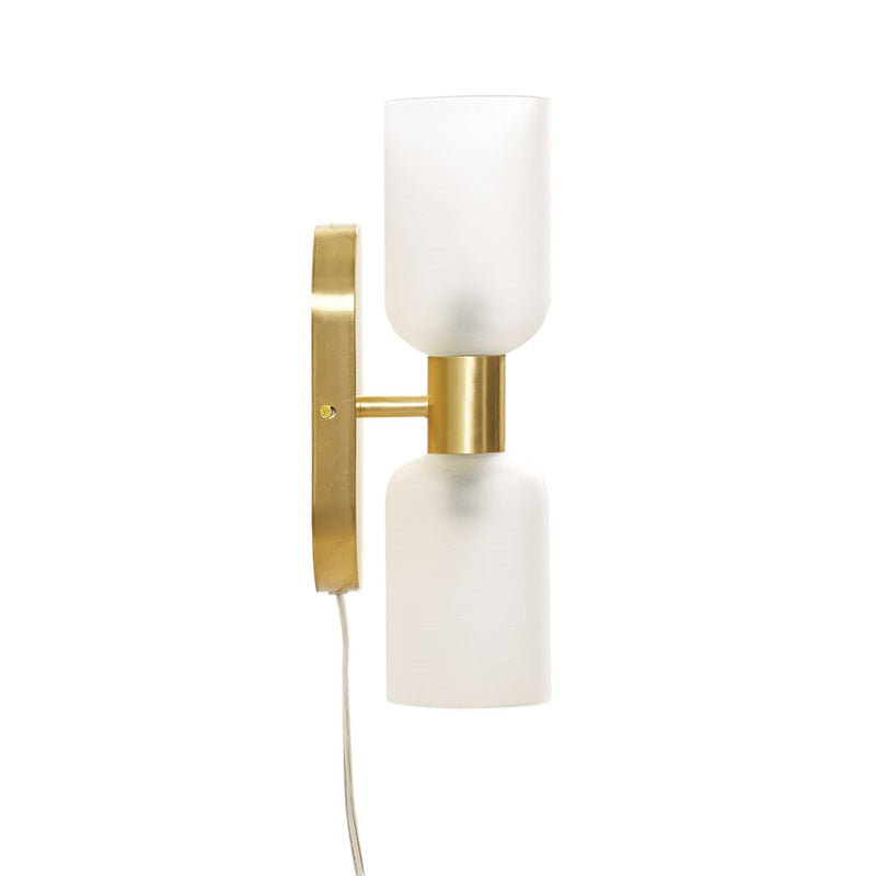 Frosted Glass Gold 2-Light Wall Sconce