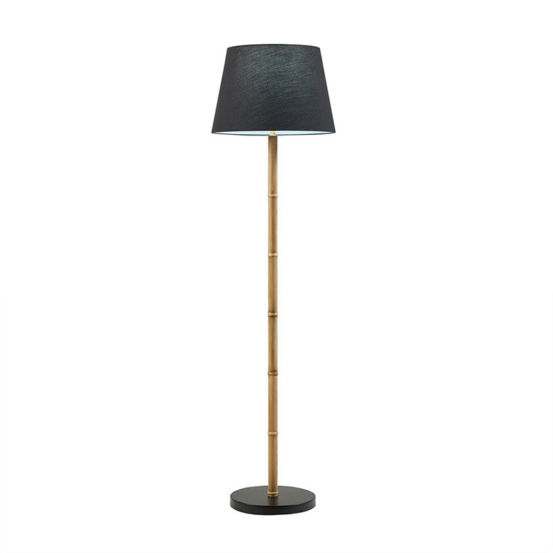 Black Polyester Metal Bamboo Floor Lamp