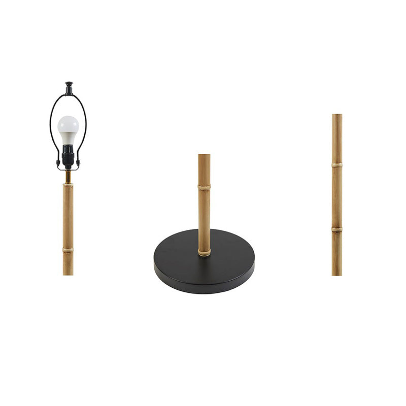 Black Polyester Metal Bamboo Floor Lamp