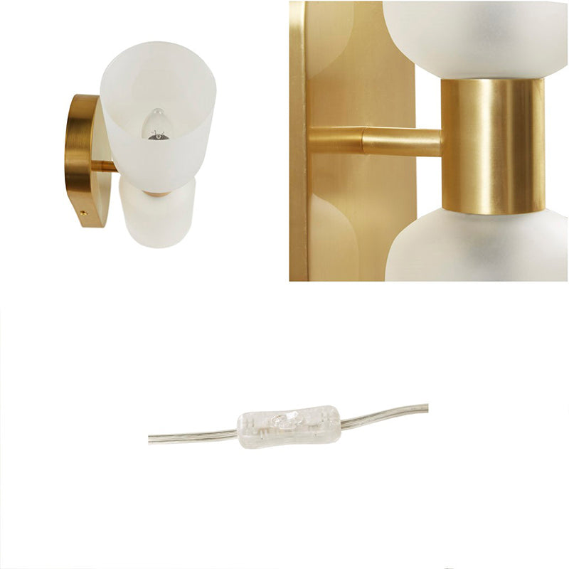 Frosted Glass Gold 2-Light Wall Sconce