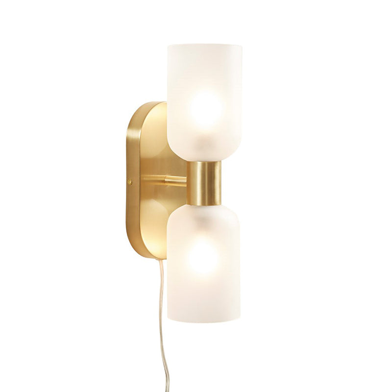 Frosted Glass Gold 2-Light Wall Sconce