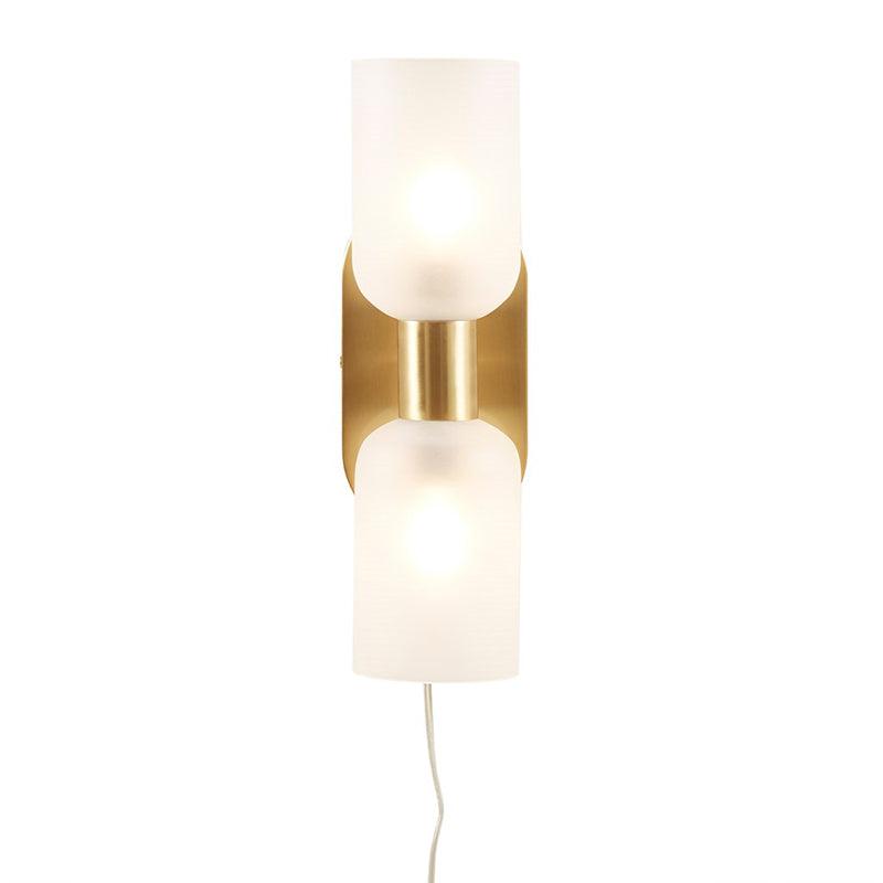 Frosted Glass Gold 2-Light Wall Sconce