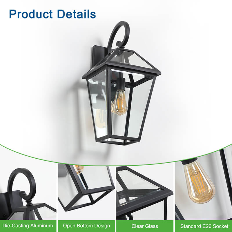 Black Acrylic Outdoor Waterproof Wall Lamp