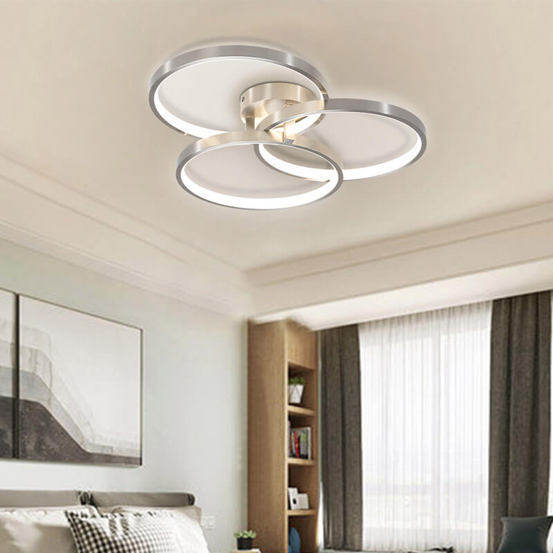 Modern Chrome Aluminum Flush Mount Light