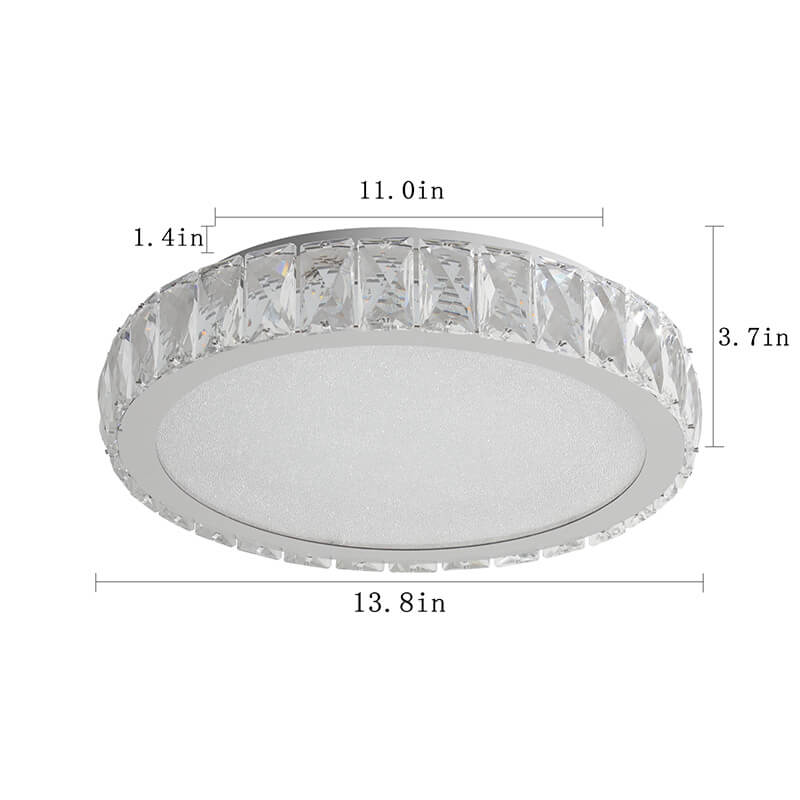 Modern Chrome Crystal Flush Mount Light