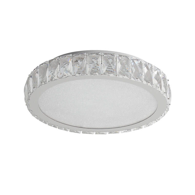 Modern Chrome Crystal Flush Mount Light