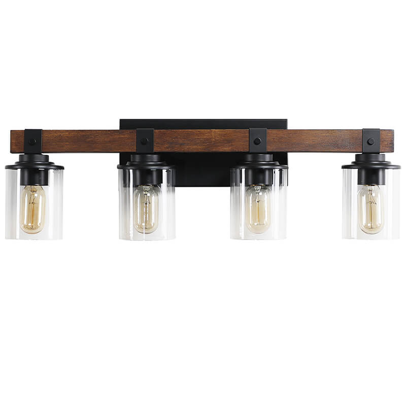 Walnut Black 4-Lights Bathroom Vanity Light