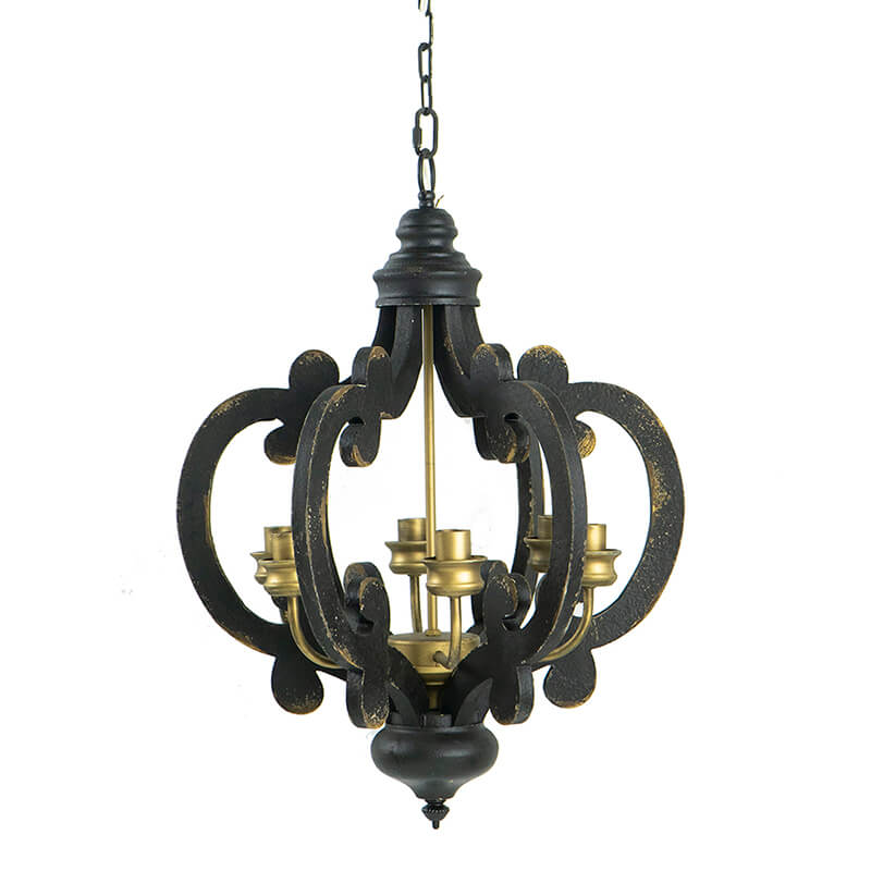 French Country Wood Farmhouse Pendant Light