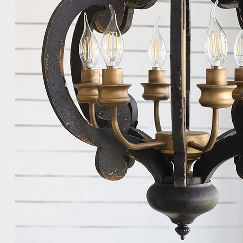 French Country Wood Farmhouse Pendant Light