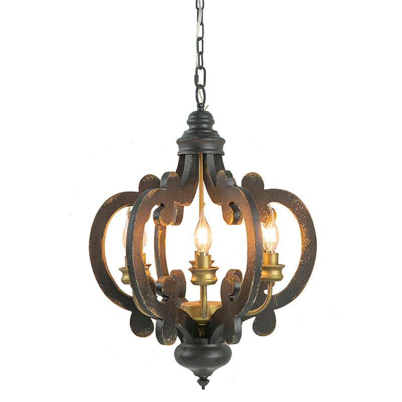 French Country Wood Farmhouse Pendant Light