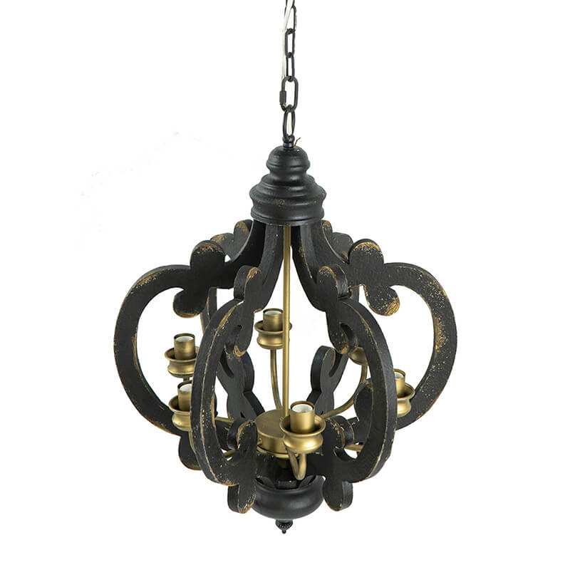 French Country Wood Farmhouse Pendant Light