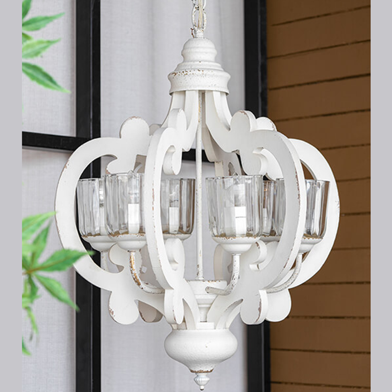 20.5" Cream 6-Light Farmhouse Pendant Light