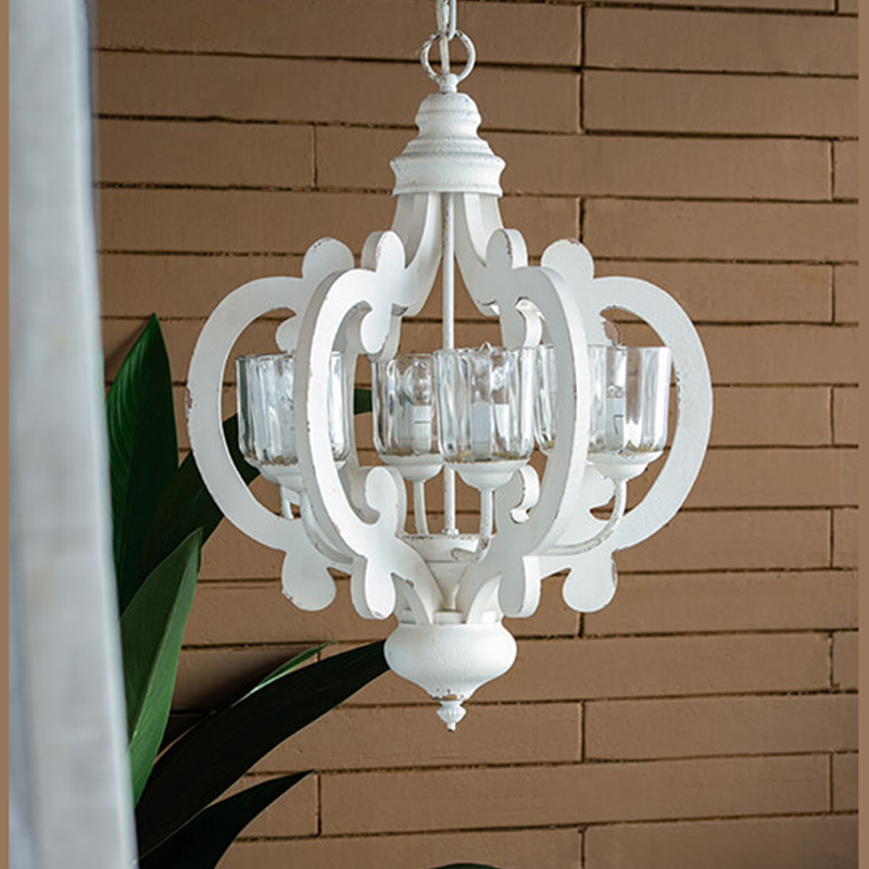 20.5" Cream 6-Light Farmhouse Pendant Light