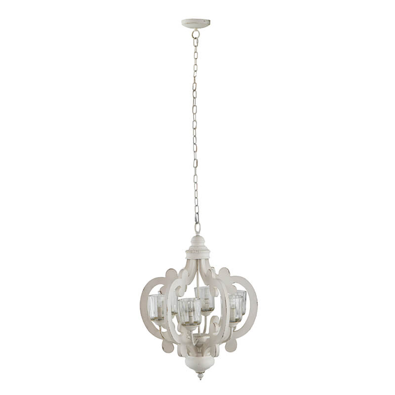 20.5" Cream 6-Light Farmhouse Pendant Light