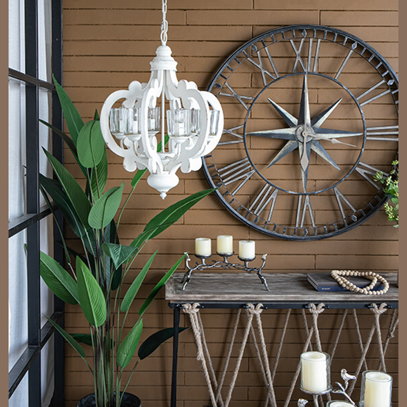 20.5" Cream 6-Light Farmhouse Pendant Light