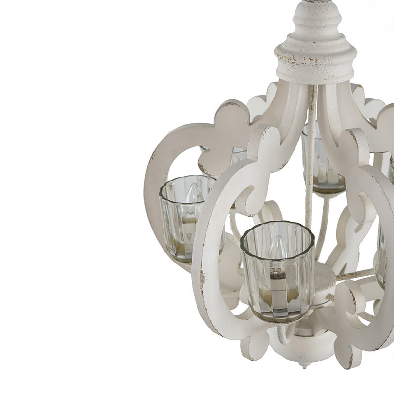 20.5" Cream 6-Light Farmhouse Pendant Light