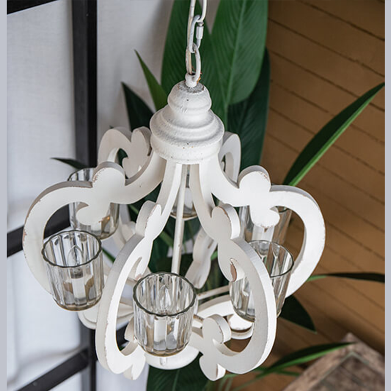 20.5" Cream 6-Light Farmhouse Pendant Light