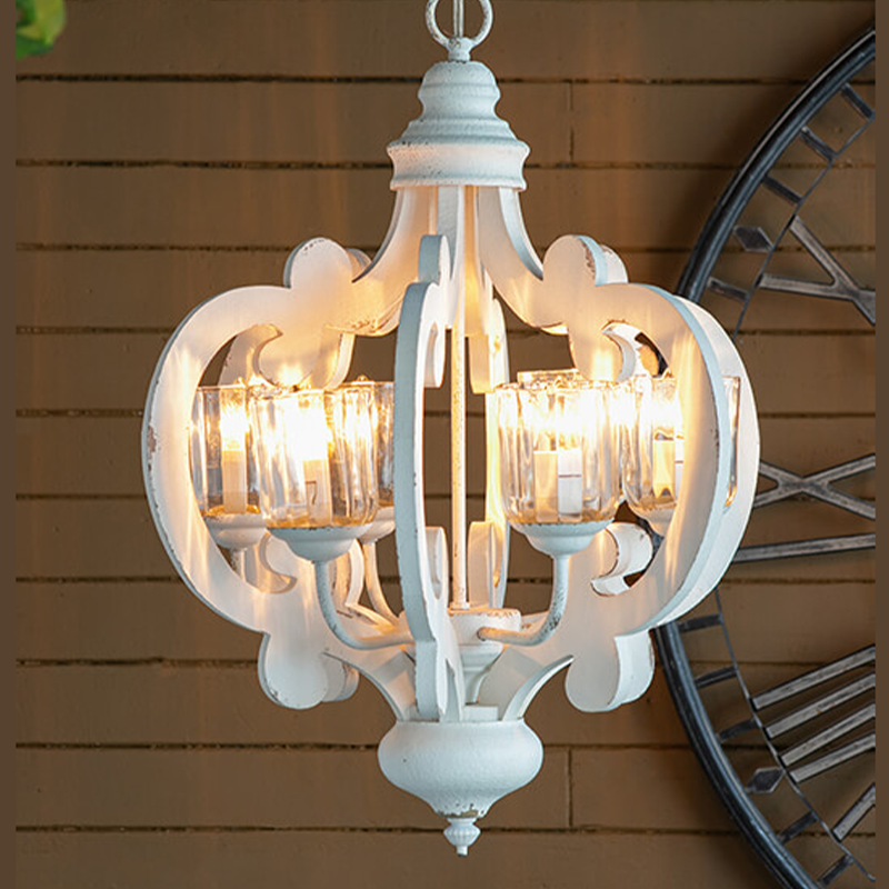 20.5" Cream 6-Light Farmhouse Pendant Light