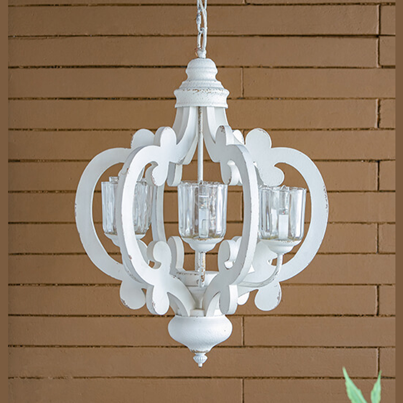 20.5" Cream 6-Light Farmhouse Pendant Light