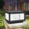 12" Modern Black Aluminum Solar Landscape Light with Dimmable LED - Stripped Glass Shade