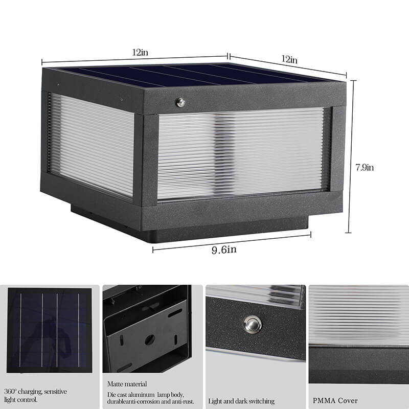 Modern Black Aluminum Solar Landscape Light