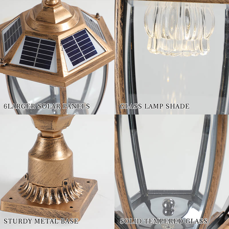 Bronze Solar Column Headlights Landscape Light