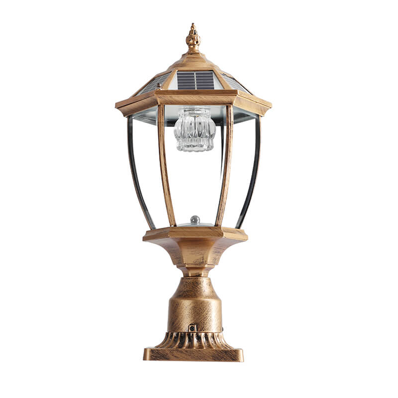 Bronze Solar Column Headlights Landscape Light