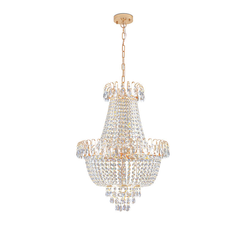 21.7" Large Luxury Gold Crystal Chandelier