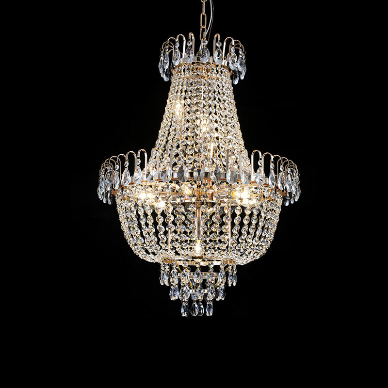 21.7" Large Luxury Gold Crystal Chandelier