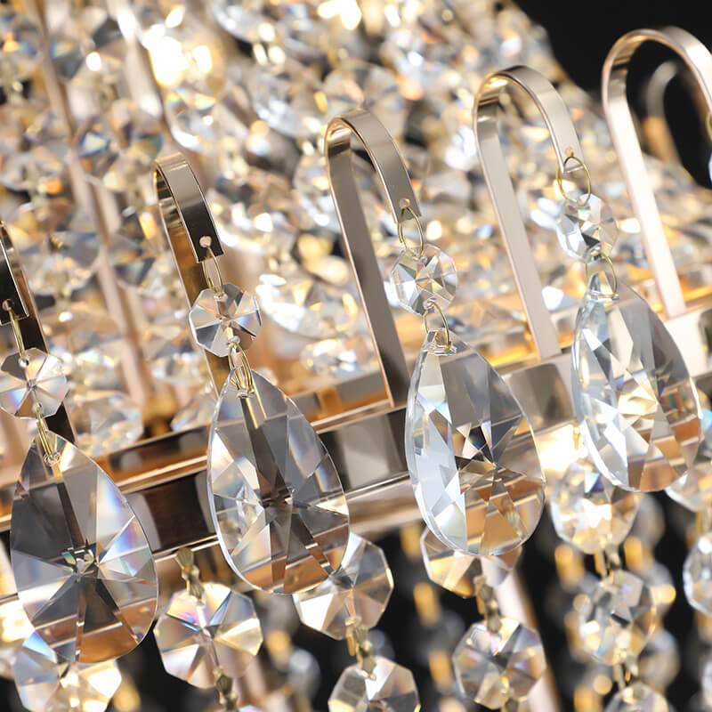 21.7" Large Luxury Gold Crystal Chandelier