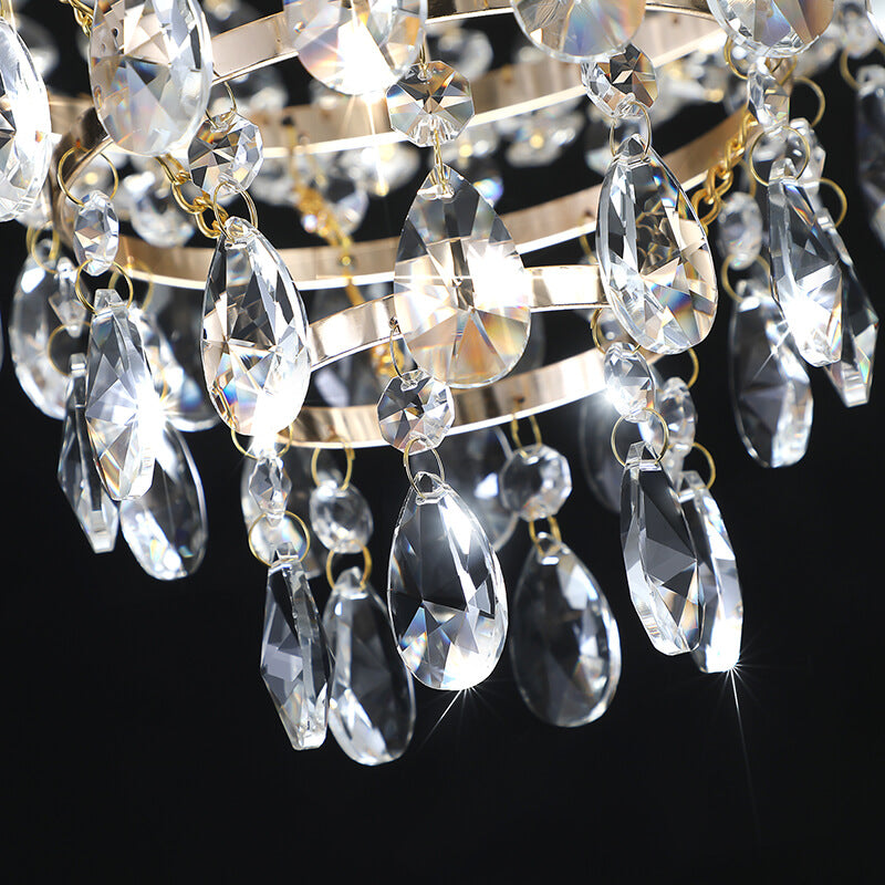 21.7" Large Luxury Gold Crystal Chandelier