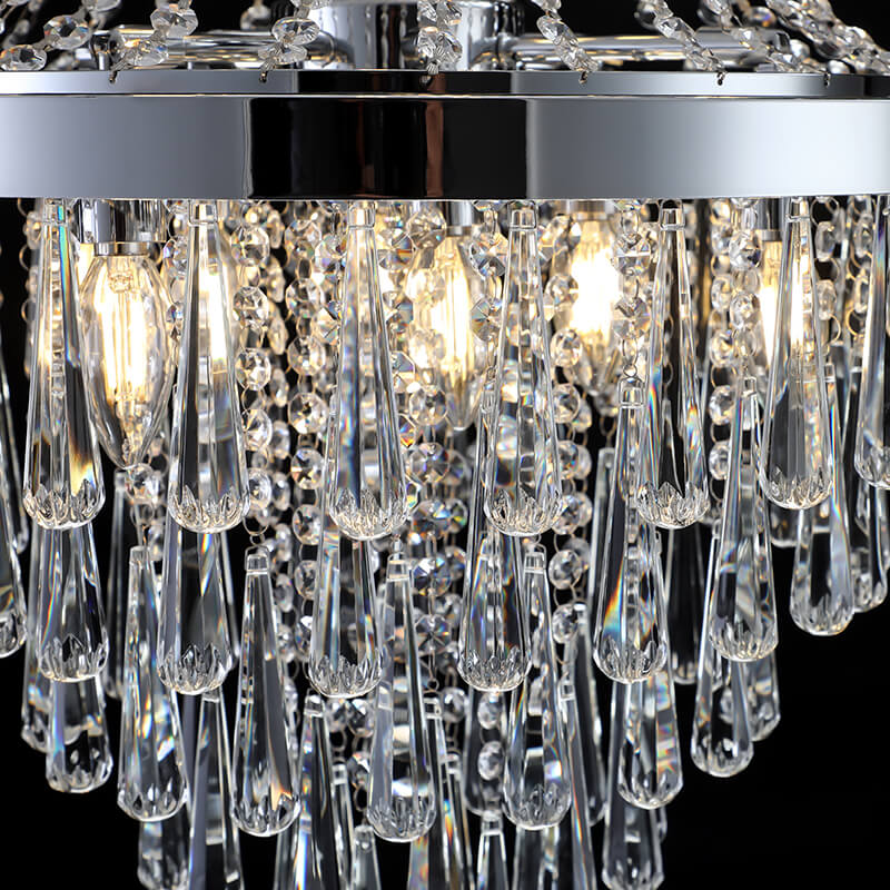 Contemporary Luxury Chrome Crystal Chandelier