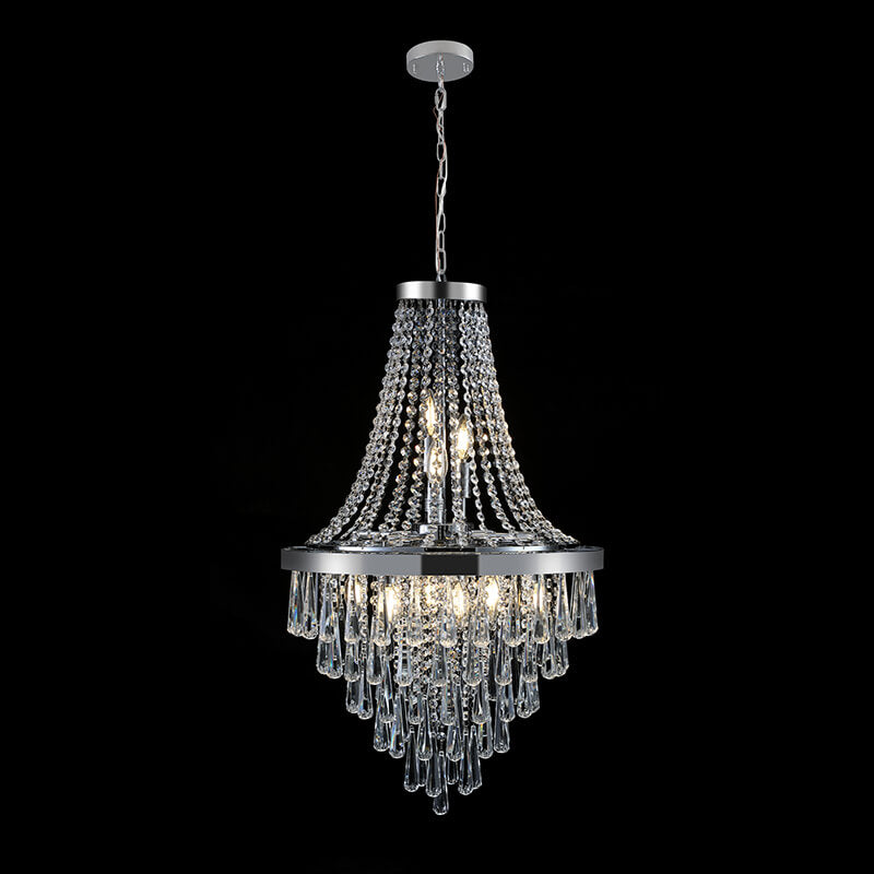 Contemporary Luxury Chrome Crystal Chandelier