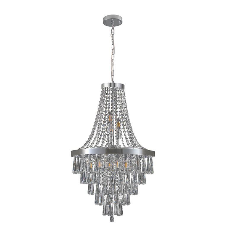 Contemporary Luxury Chrome Crystal Chandelier