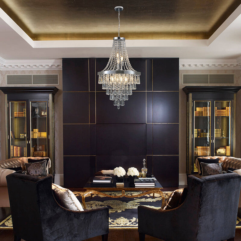 Contemporary Luxury Chrome Crystal Chandelier