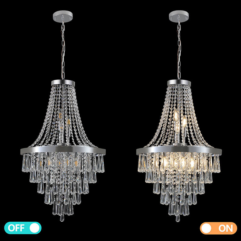 Contemporary Luxury Chrome Crystal Chandelier