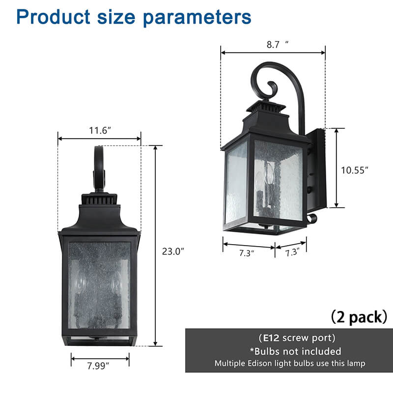 Acrylic Traditional Large Outdoor Wall Lamp