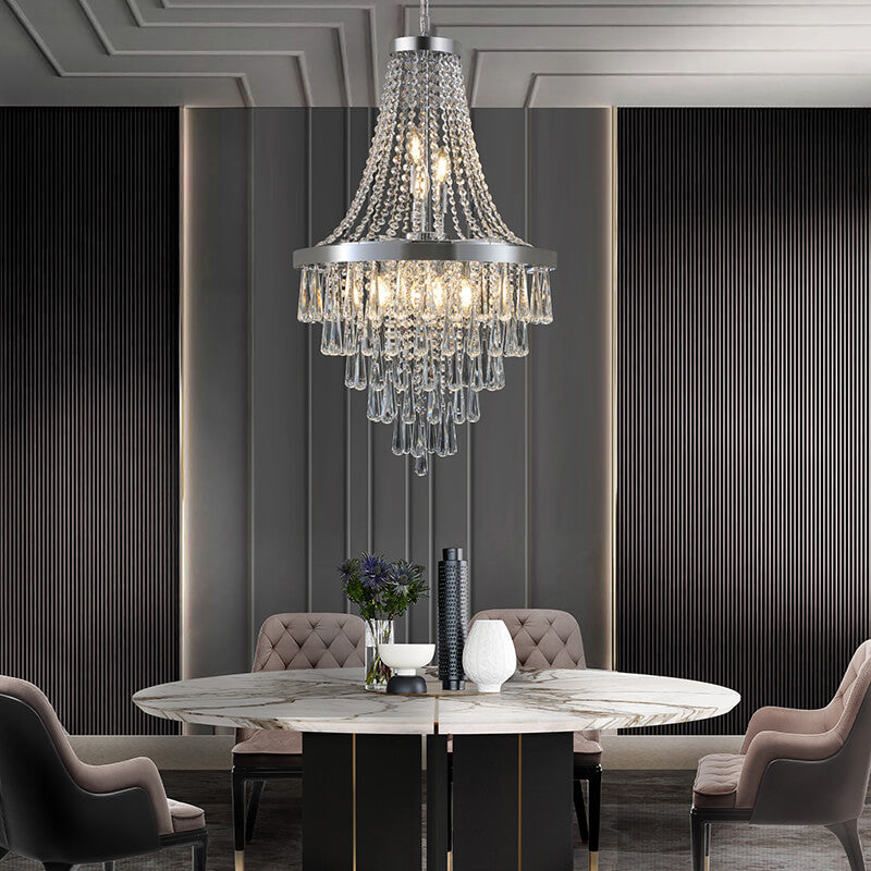 Contemporary Luxury Chrome Crystal Chandelier