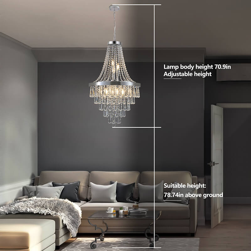 Contemporary Luxury Chrome Crystal Chandelier