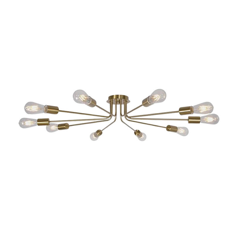 Brushed Gold Sputnik Semi Flush Light