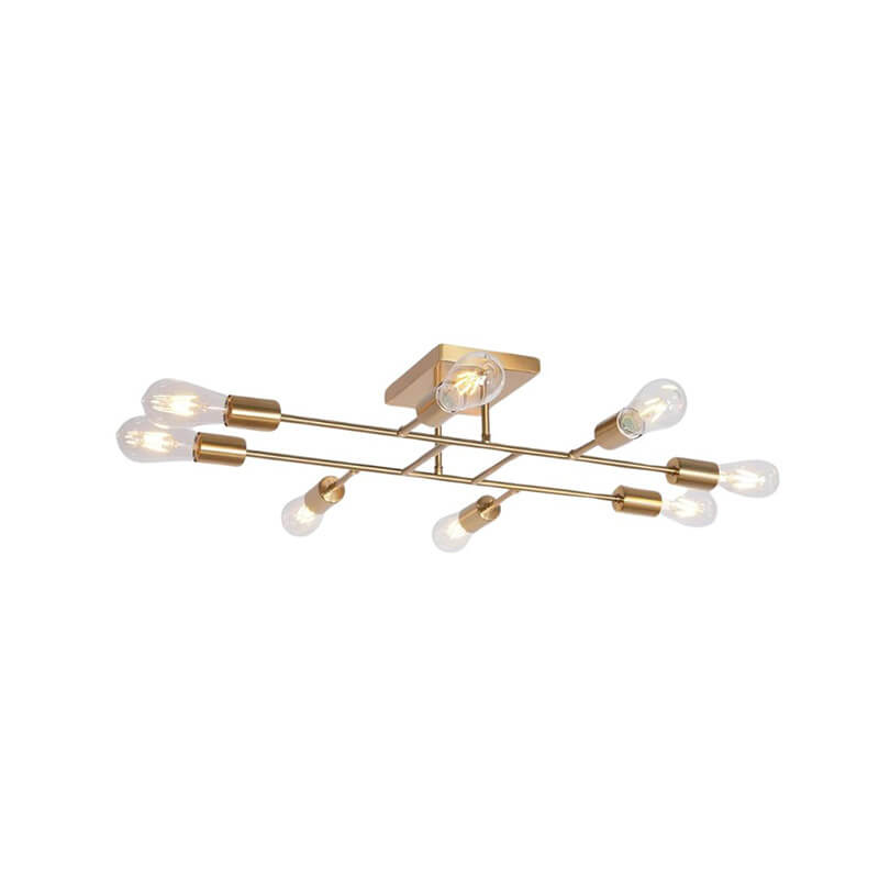 Brushed Brass 8-Light Semi Flush Light 